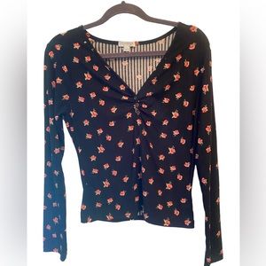 orange kiss floral top size XL